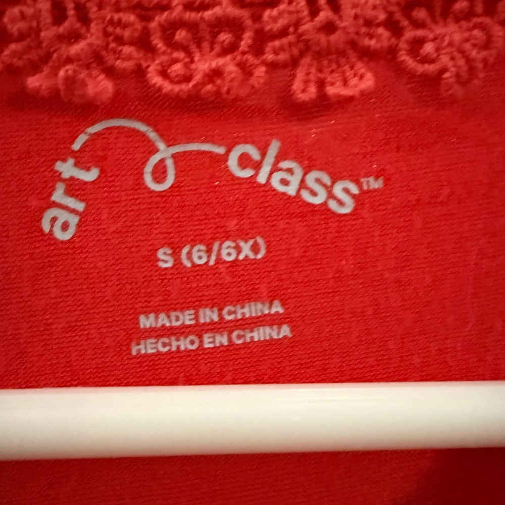 Girls Red  Ruffle Hem tank Top - Picture 2 of 4